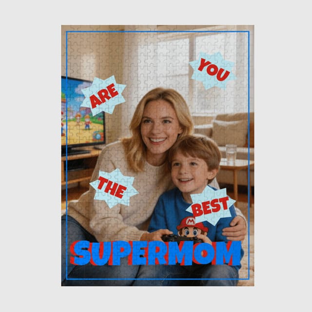 Custom Super Mom Photo Puzzle for Mom Mother's Day 500pcs