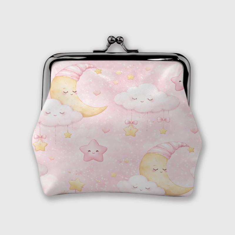 Cute Pastel Moon Cloud Star Coin Purse for Women & Girls Birthday Holiday Gifts