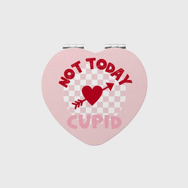 Funny Not Today Cupid Heart Compact Mirror for Valentine's Gift