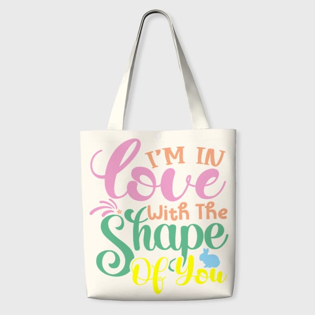 Cute Love Quote Canvas Tote Bag for Valentine's Day Gift
