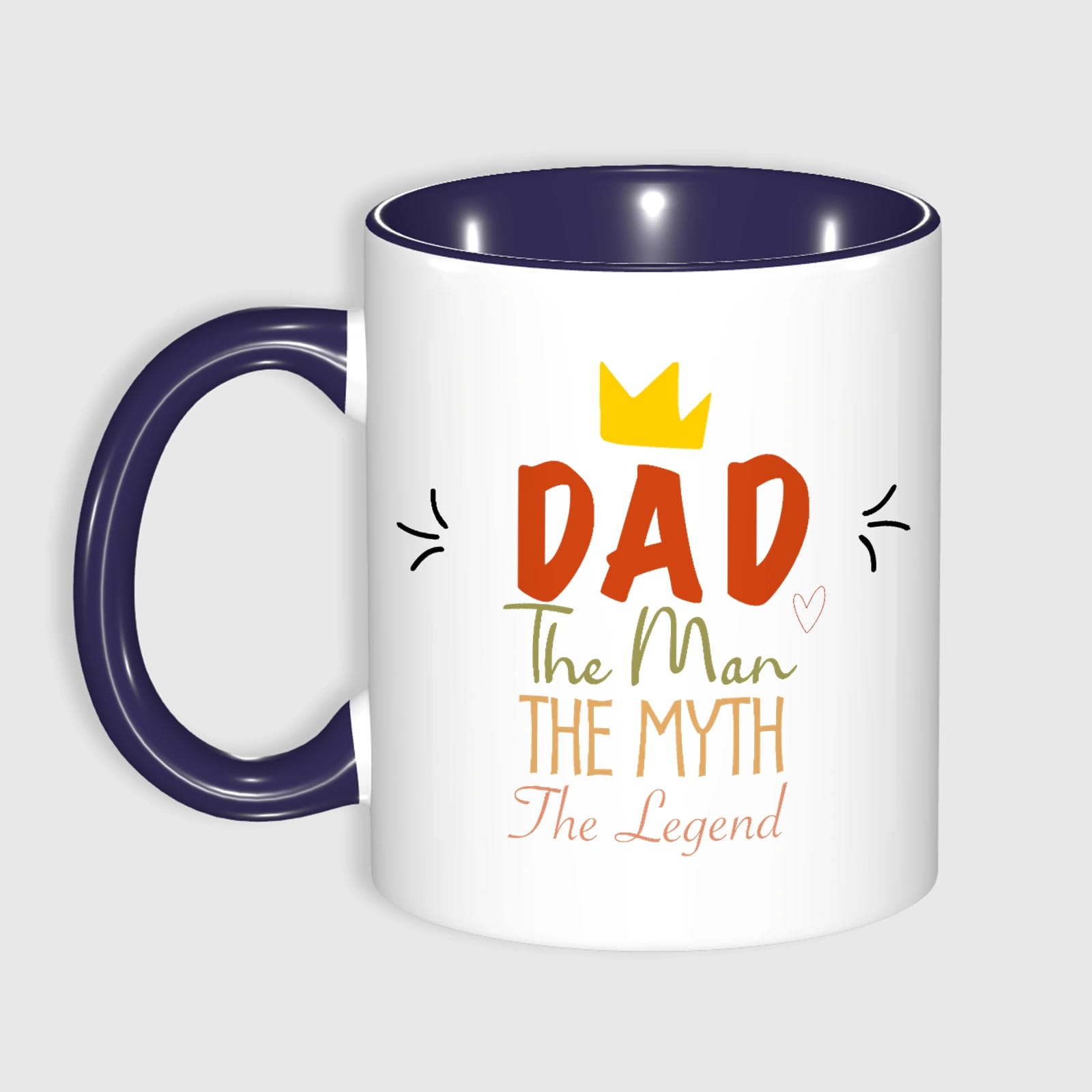 Dad The Man The Myth Quote Accent Coffee Mug for Father's Day Gift