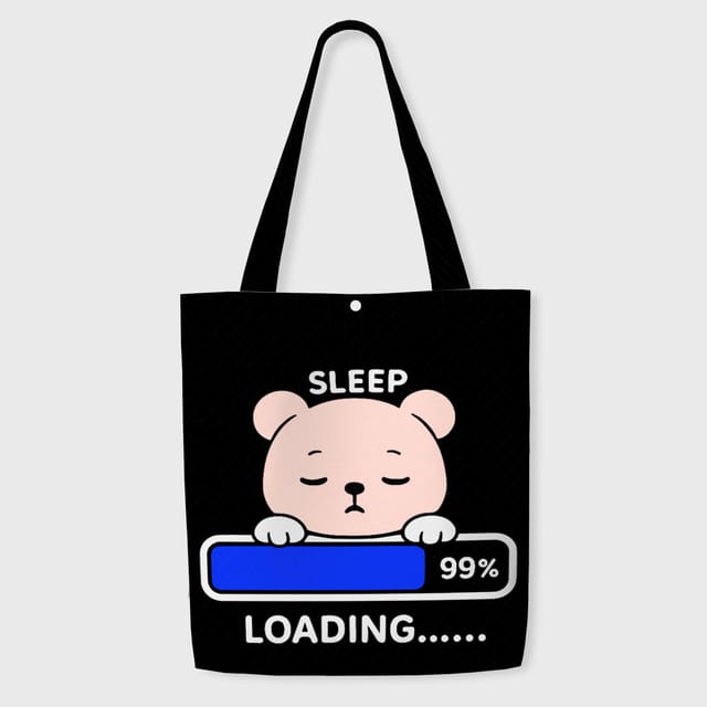 Cute Sleepy Bear Tote Bag for Bear Lovers Daily Shopping
