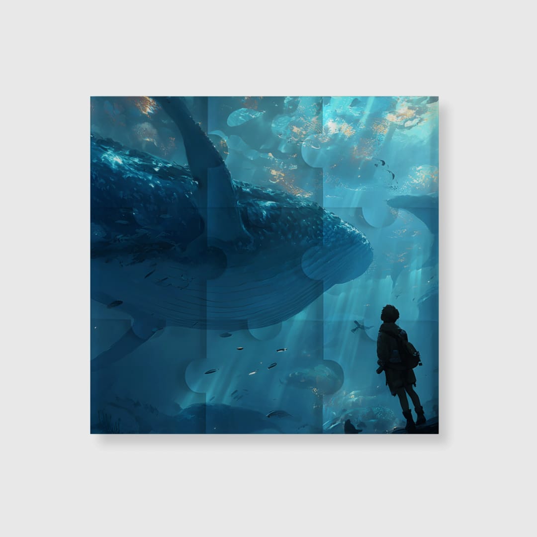 Deep Sea Whale Jigsaw Fridge Magnet for Nature Lovers Gift - 1