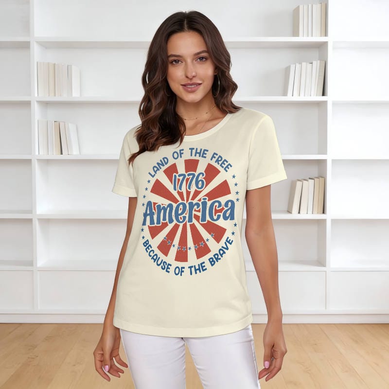 Patriotic 1776 Quote T-Shirt for Women 4th of July Wear
