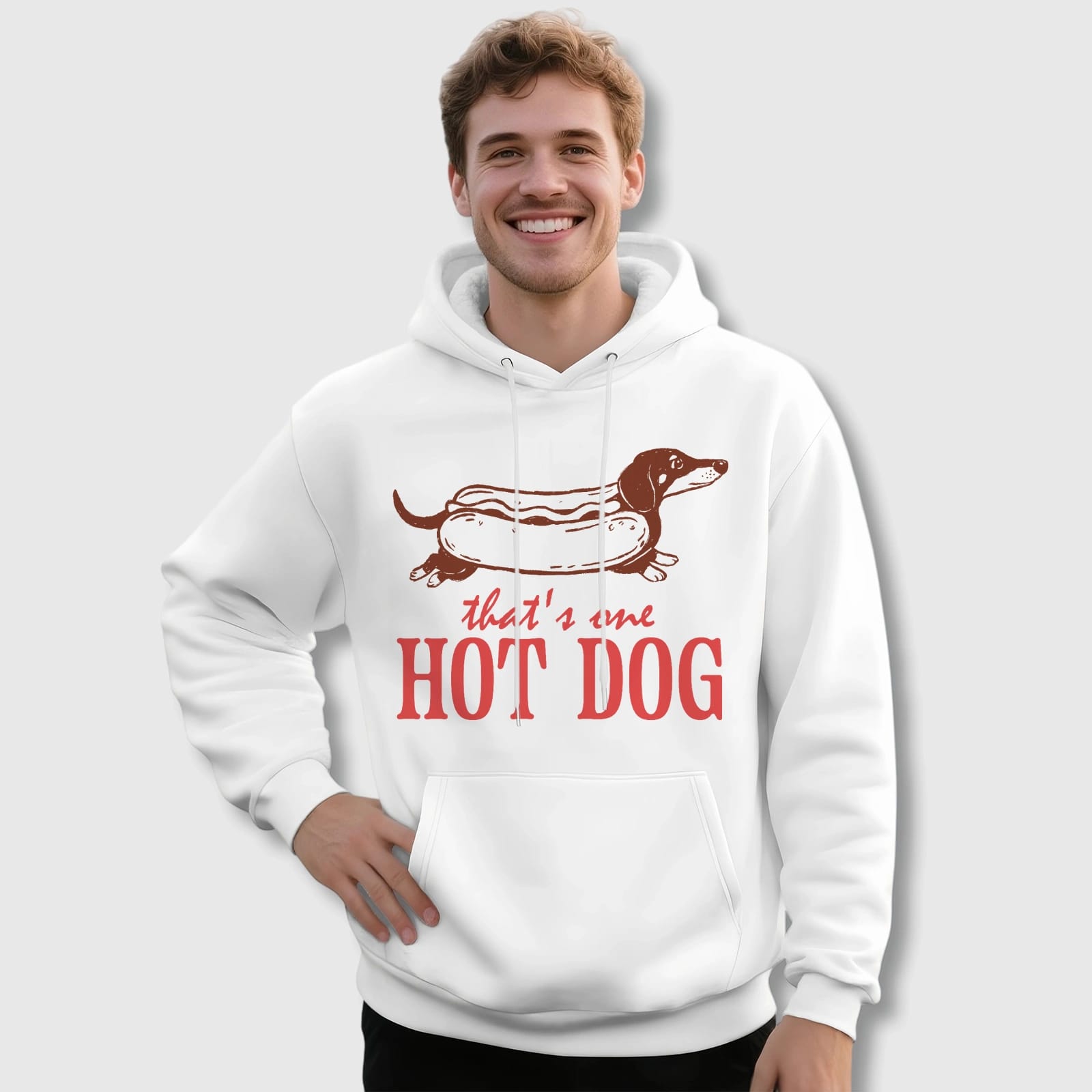 Funny Dachshund Hot Dog Hoodie for Dog Lovers Daily Wear