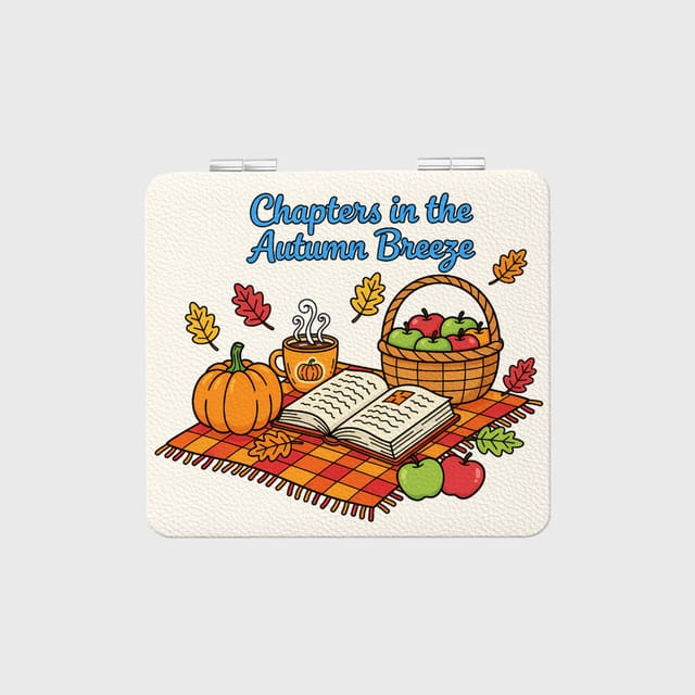 Autumn Reading Compact Mirror for Book Lovers Gift