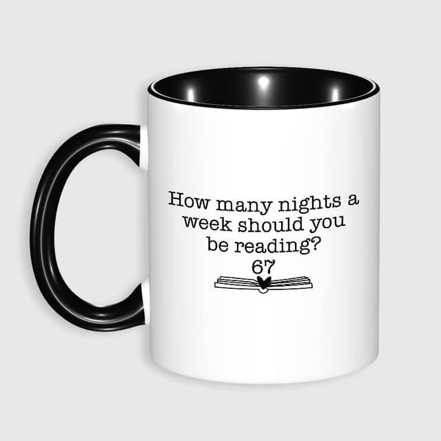 Funny Reading Quote Black Accent Coffee Mug for Book Lovers