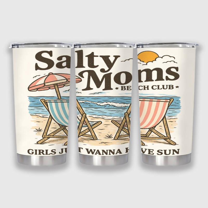 Salty Moms Beach Insulated Tumbler for Mom Summer Gift