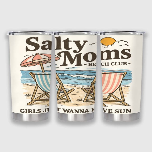 Salty Moms Beach Insulated Tumbler for Mom Summer Gift