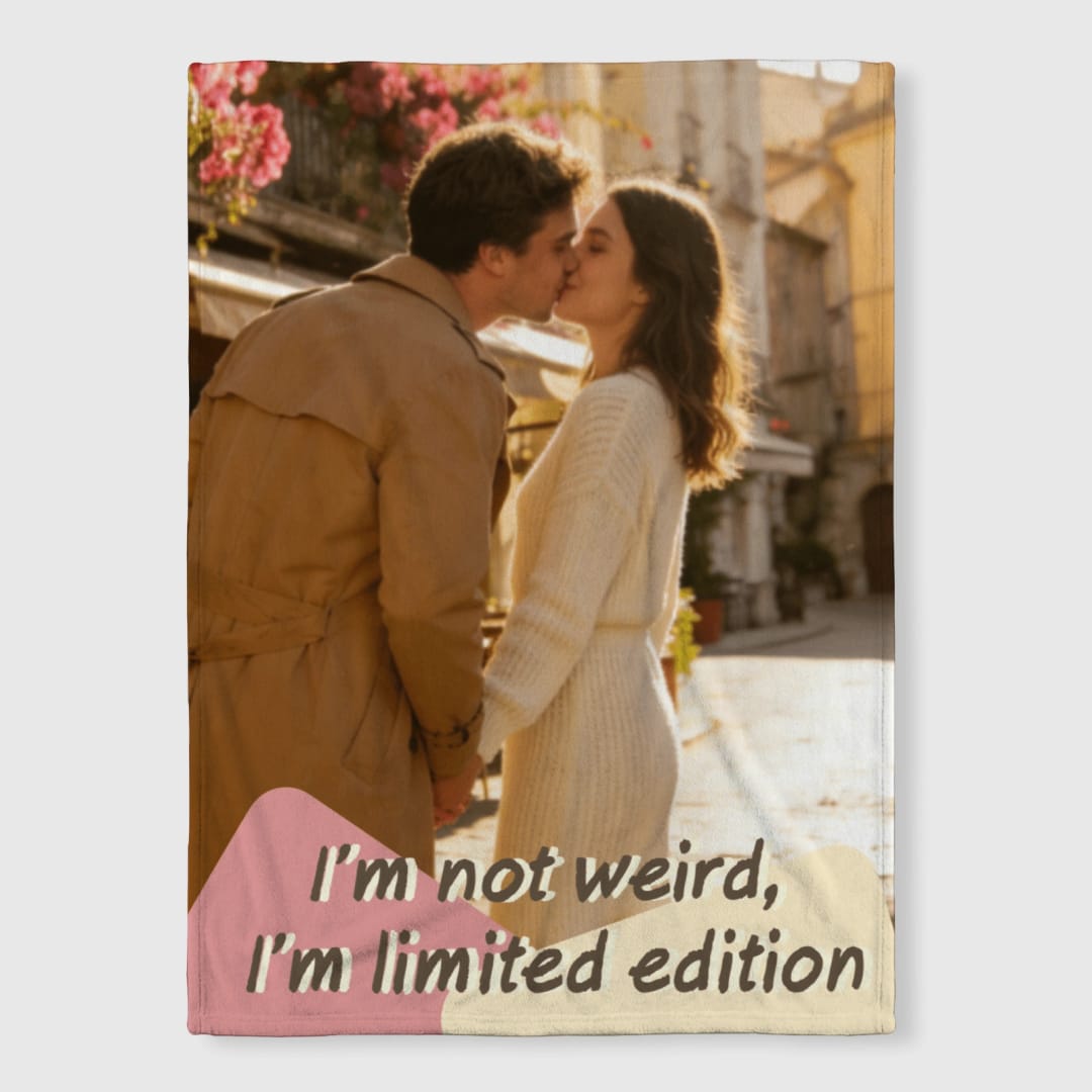 Custom Woven Blanket – Personalized Photo Throw with Fringe Edges, Soft Woven Fabric, Full-Print Picture Blanket for Sofa, Bed, Travel, Gifts, Home Décor - 1