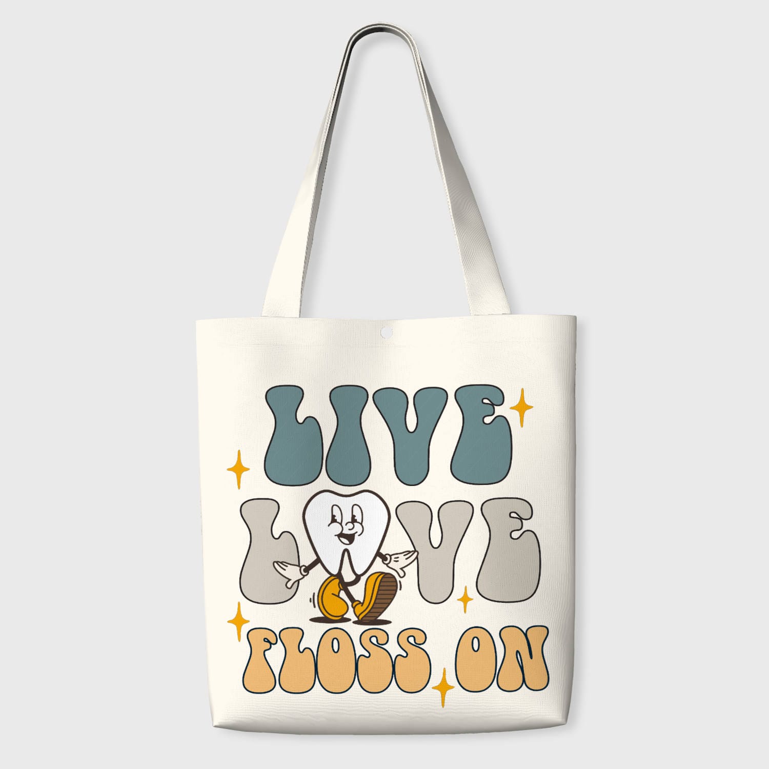 Funny Tooth Cartoon Tote Bag for Dentists Appreciation Gift
