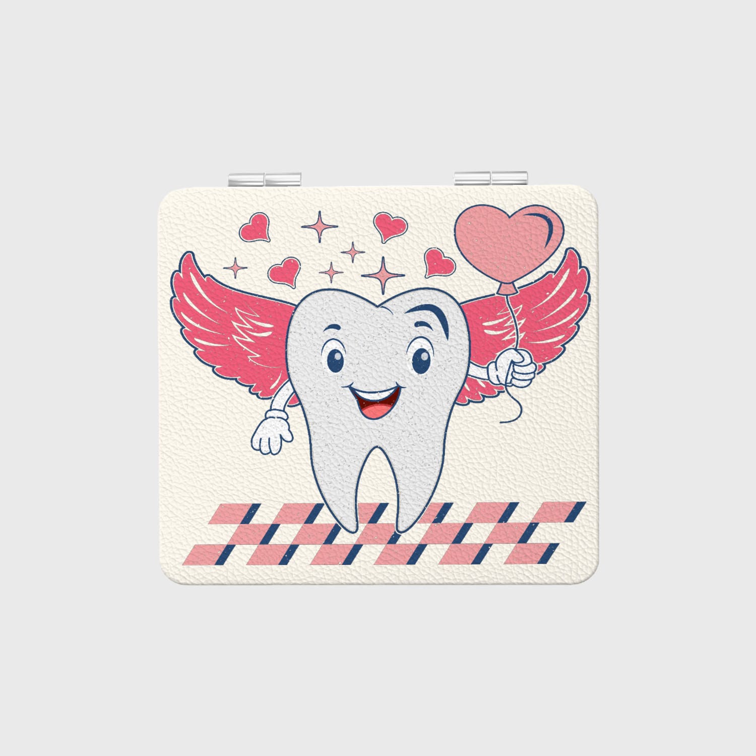 Cute Cartoon Tooth Square Pocket Mirror for Dentist Valentine Gift