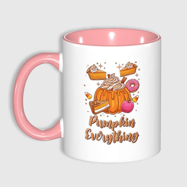 Pumpkin Everything 11oz Pink Mug for Pumpkin Lovers Fall Gift