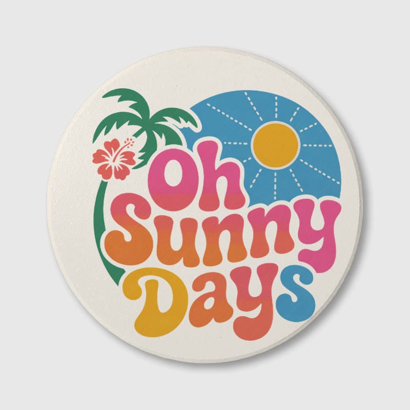 Oh Sunny Days Tropical Ceramic Coaster for Summer Home Gift