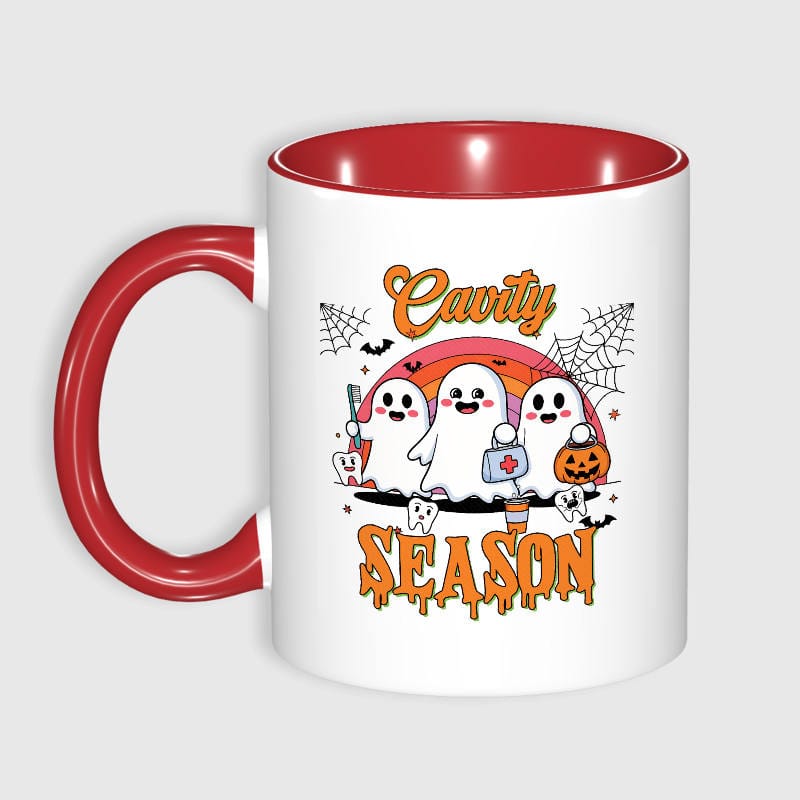 Cavity Season Ghost 11oz Mug for Dentists Halloween Gift