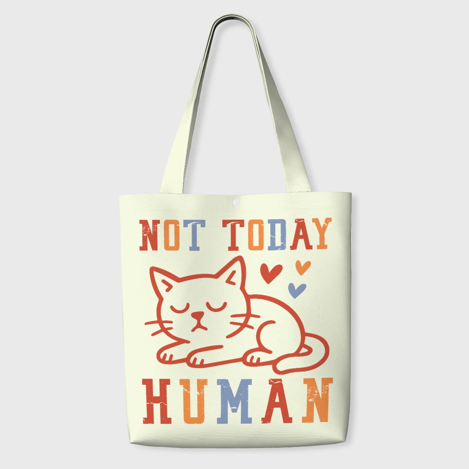 Funny Lazy Cat Quote Tote Bag for Cat Lovers Daily Use