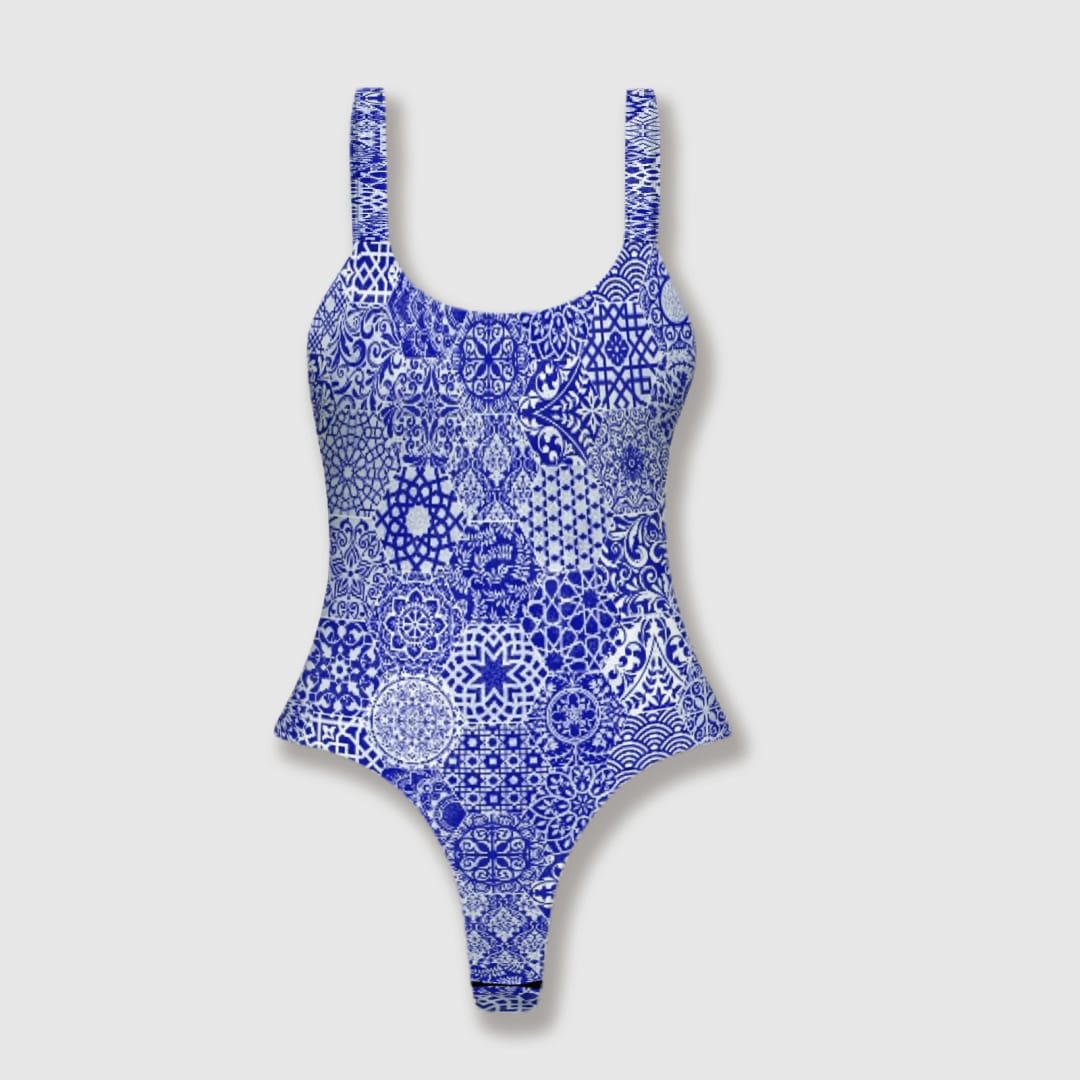 Mediterranean Hexagons One-Piece Bodysuit - 1