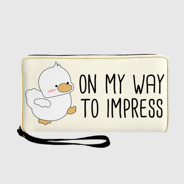 Cute Duck Funny Quote Wristlet Wallet for Daily Use Gift