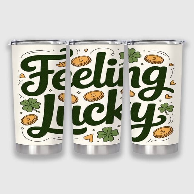 Feeling Lucky Shamrock Tumbler St. Patrick's Gift