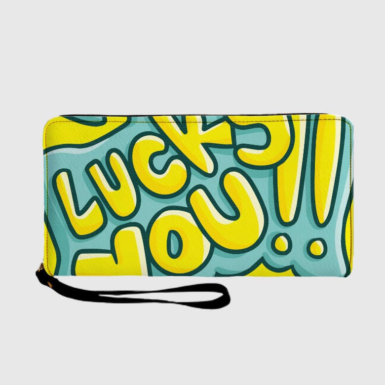 Lucky You Graffiti Long Zipper Wallet Clutch for Daily Gifting - 1