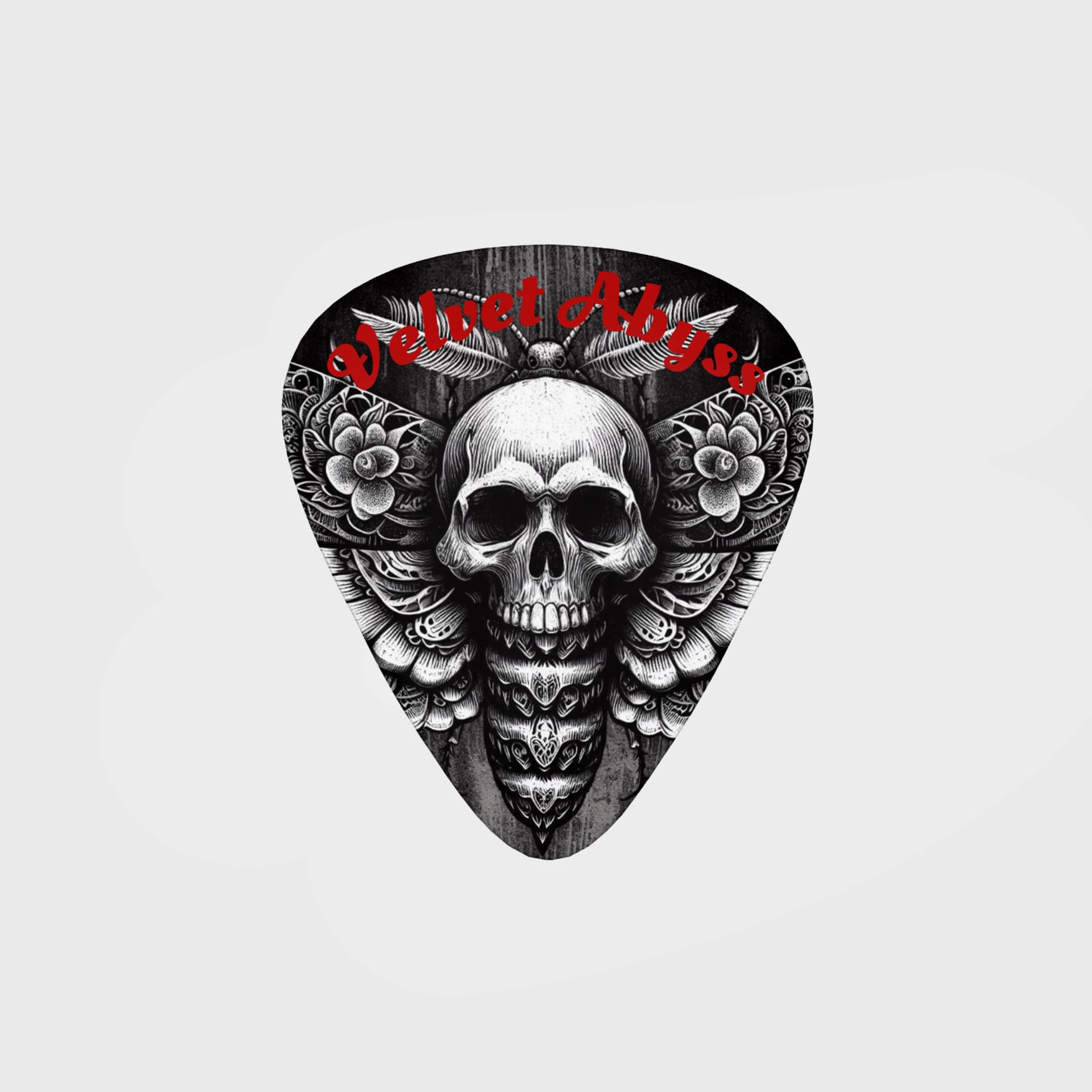 Skull Moth Tattoo Guitar Pick for Guitarists Gift