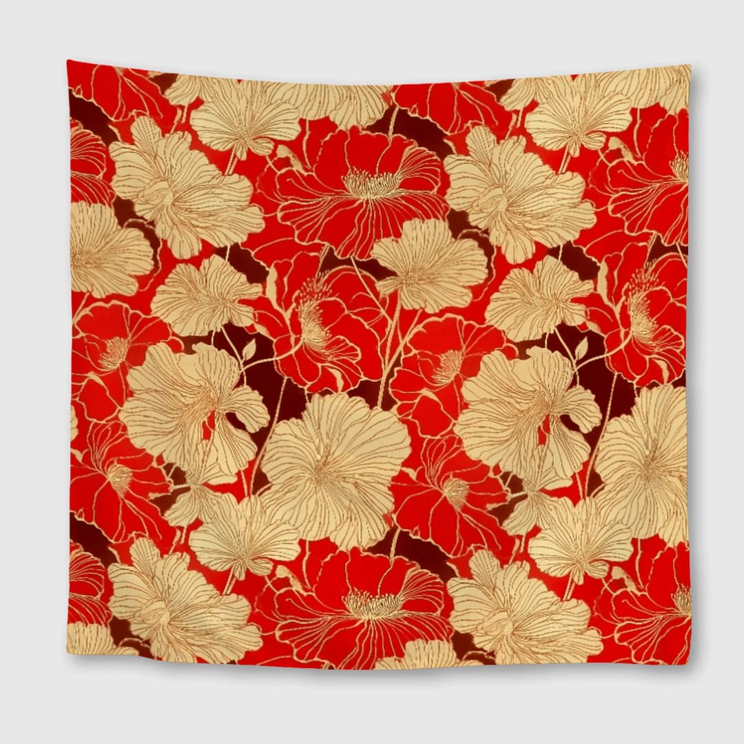 Golden Heart Blooms Square Towel - 1