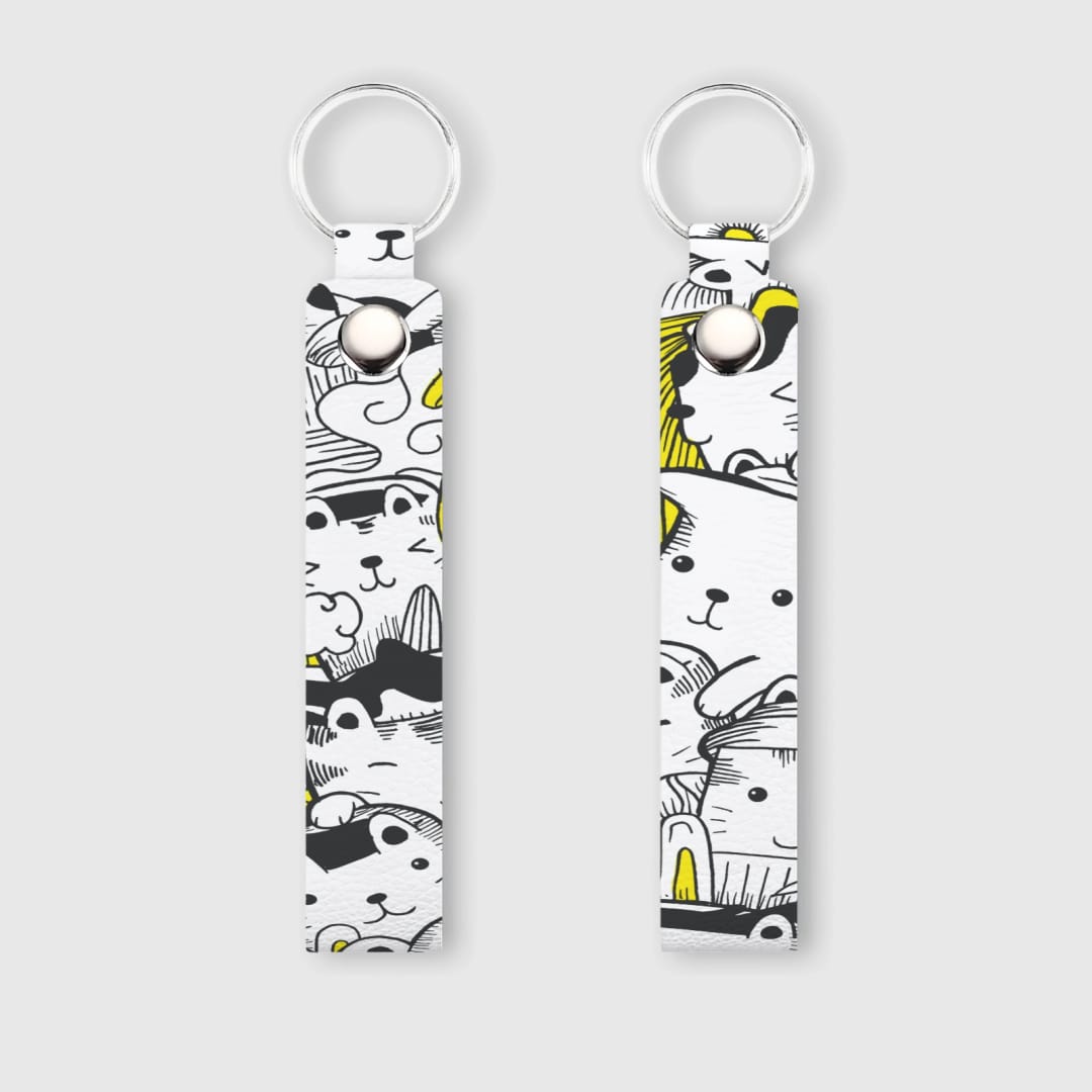 Custom Leather Keychain, Personalized PU Keychain, Custom Name Keyring, Minimalist Personalized Gift for Him or Her - 1