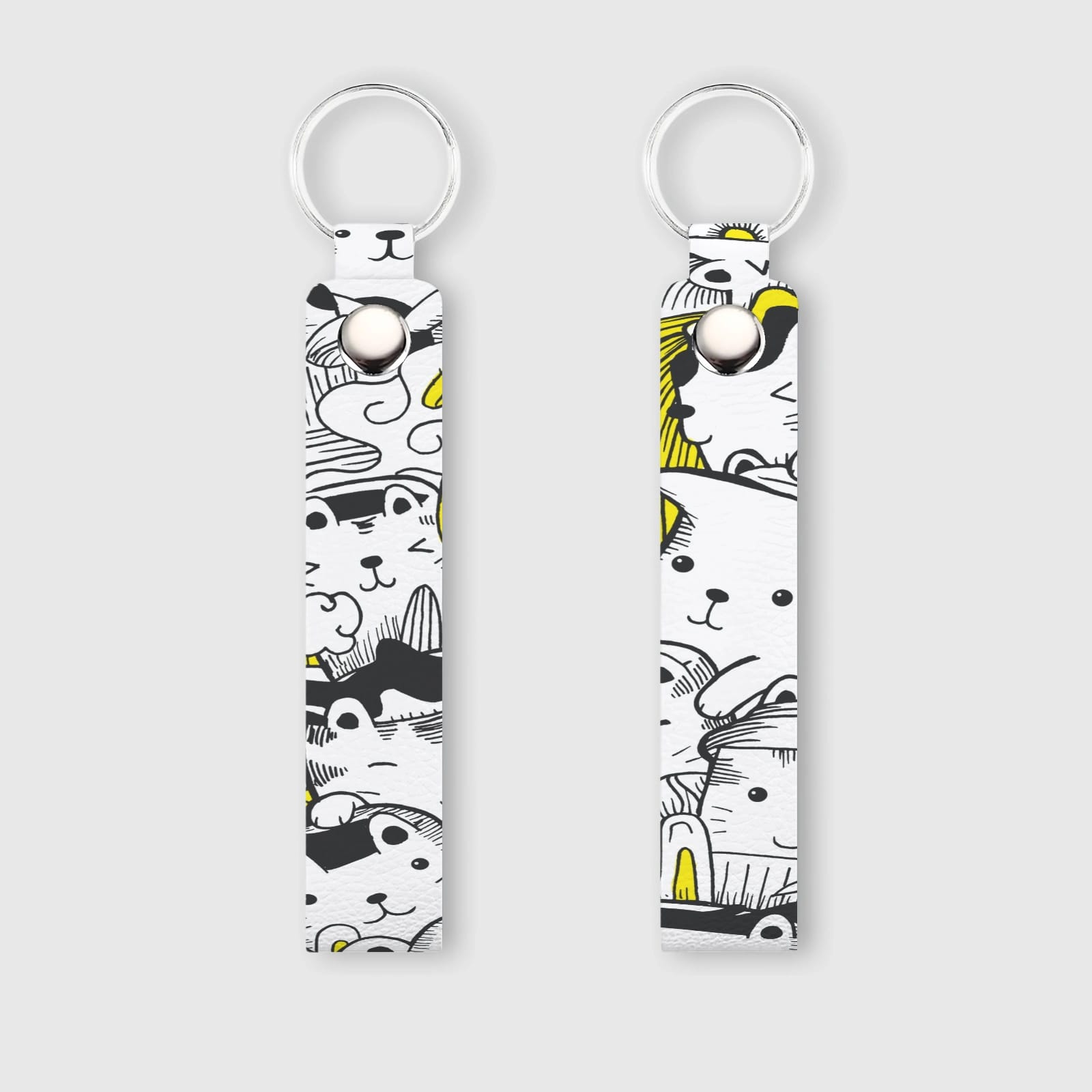 Custom Leather Keychain, Personalized PU Keychain, Custom Name Keyring, Minimalist Personalized Gift for Him or Her