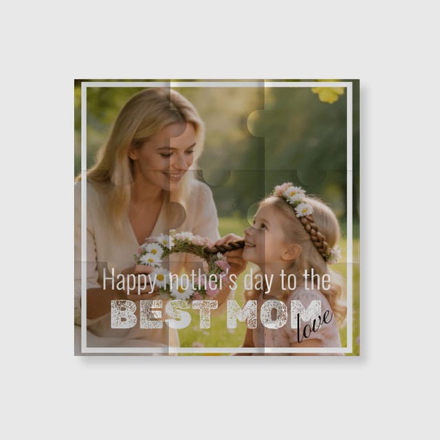 Custom Photo Puzzle Fridge Magnet for Mom Mother's Day Gift