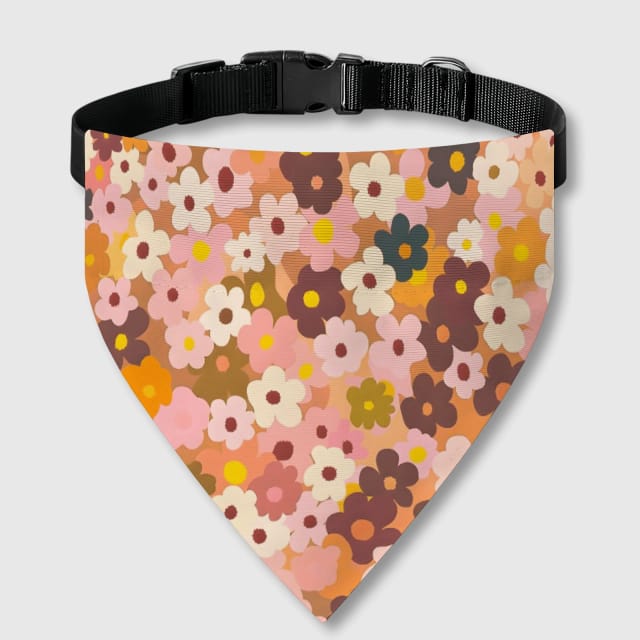 Retro Floral Pet Bandana for Dogs Cats Daily Gift
