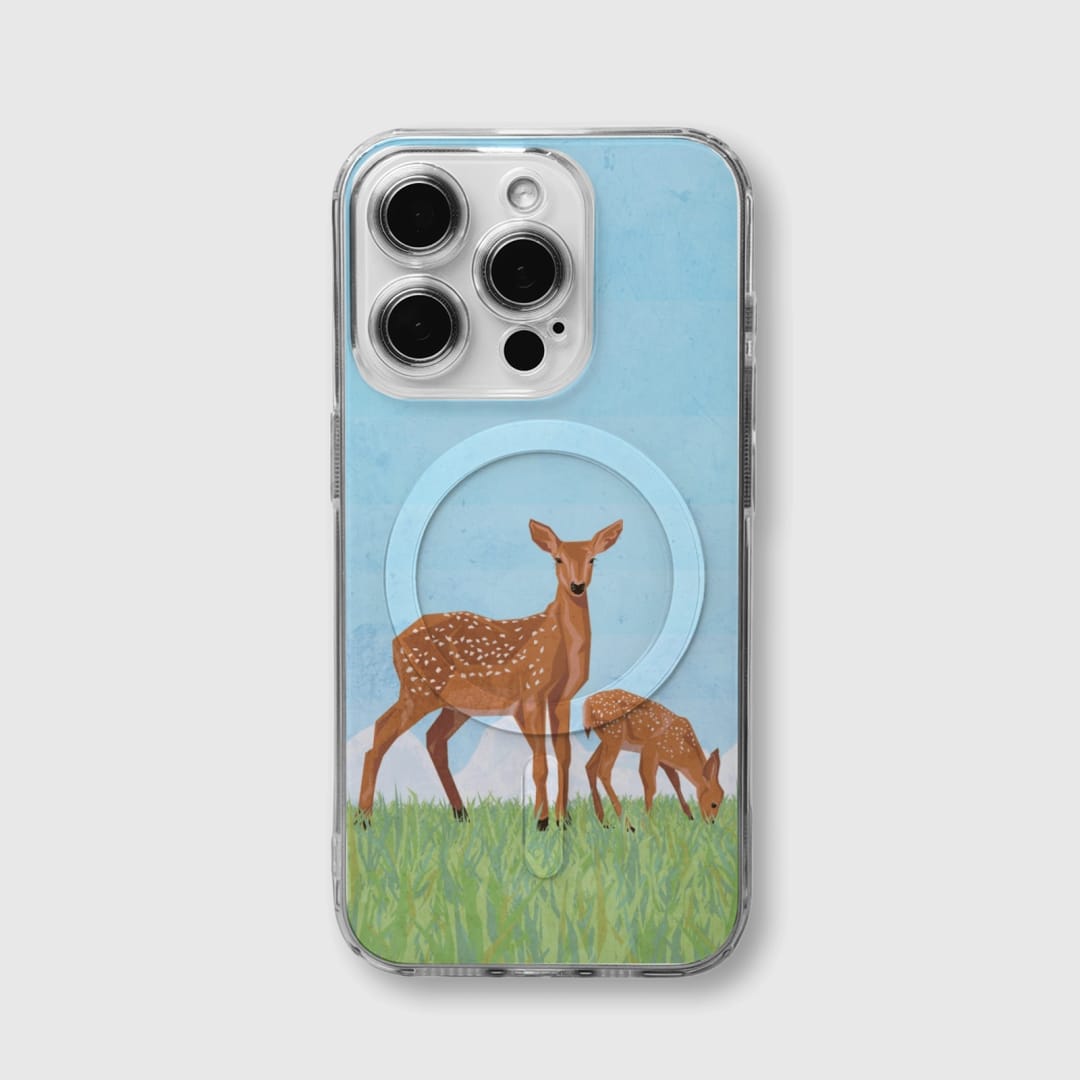 Fawns in the High Grass Clear Magnetic iPhone Case - 1