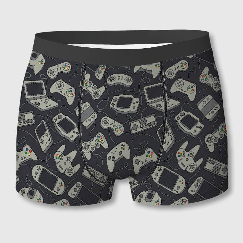 Retro Video Game Controller Men's Boxer Briefs for Gamer Gifts & Daily Wear