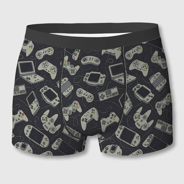 Retro Video Game Controller Men's Boxer Briefs for Gamer Gifts & Daily Wear