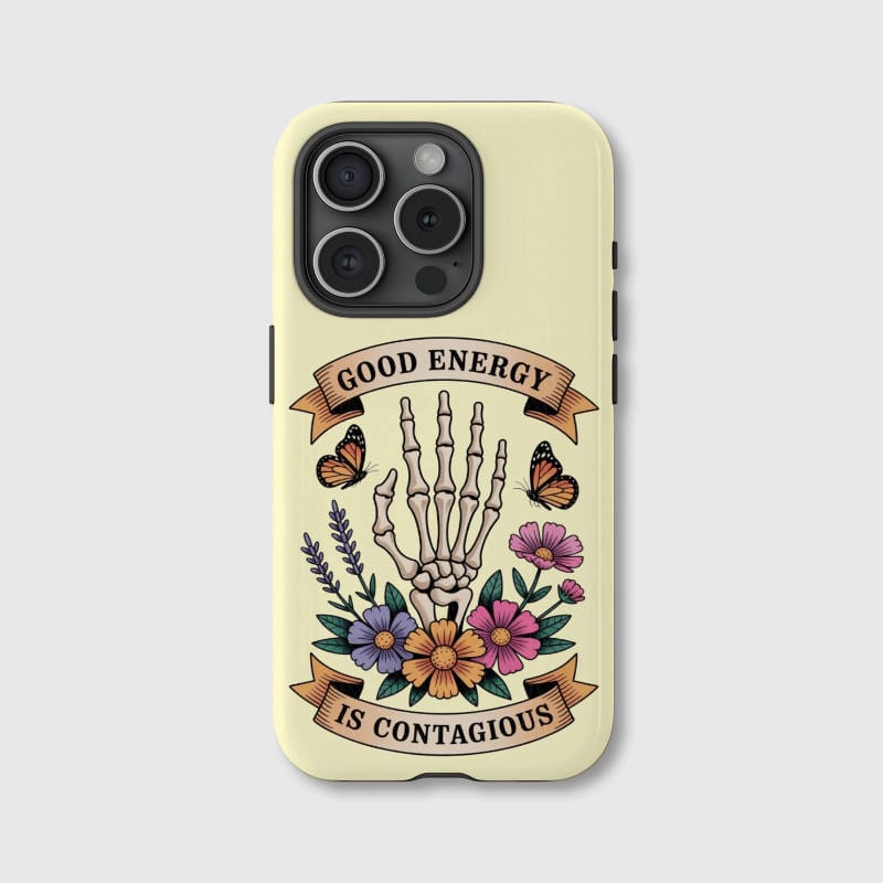 Floral Skeleton Good Energy Phone Case for Friend Birthday Gift