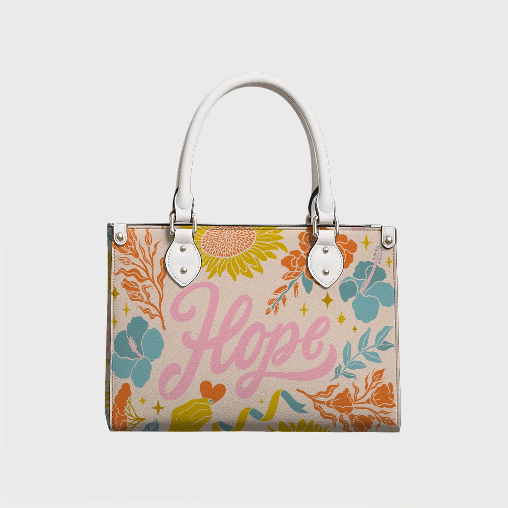 Hope Floral Leather Tote Bag for Women Daily Use & Gifting