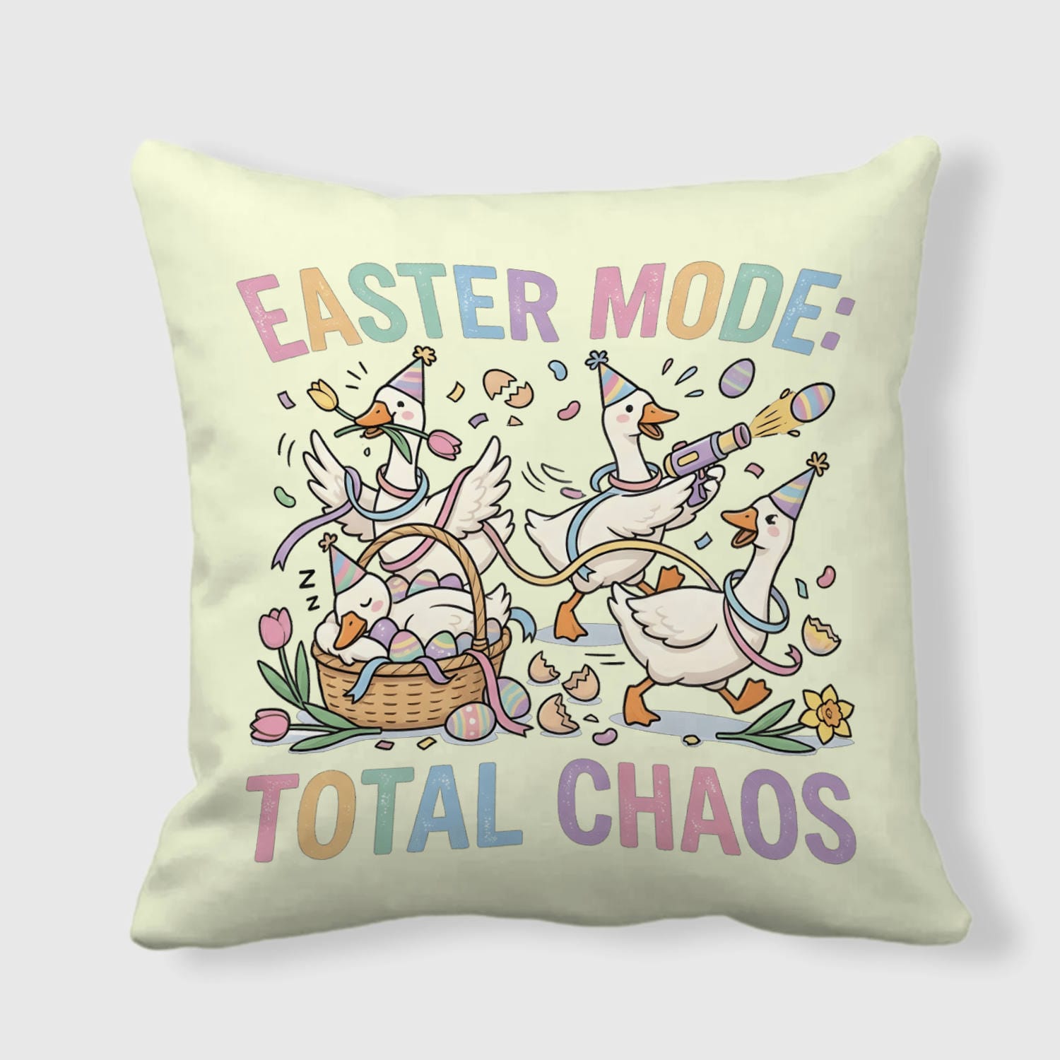 Funny Easter Goose Pillow for Goose Lovers Decor