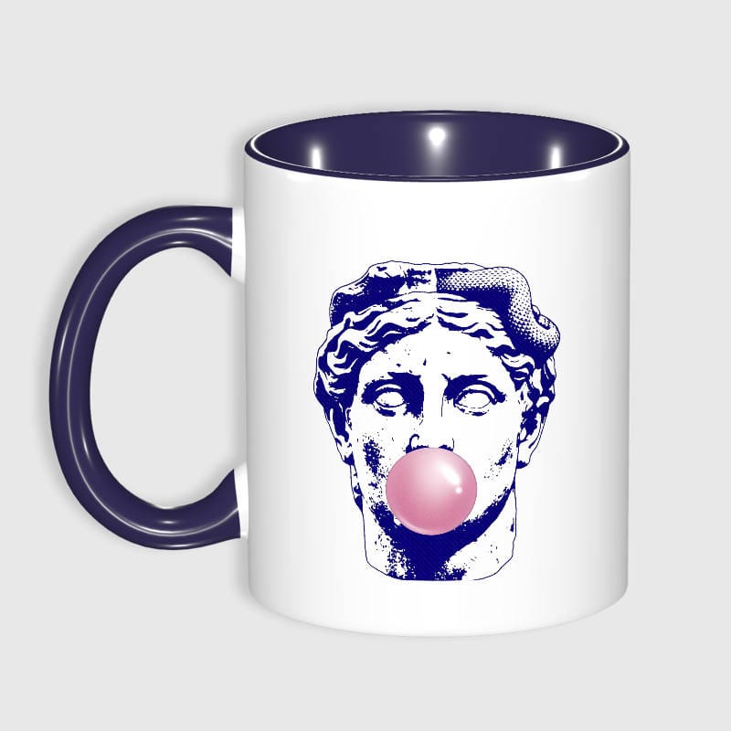 Funny Bubble Gum Greek Statue Mug for Art Lovers Gift