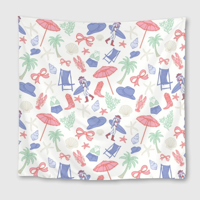 Coastal Cowgirl Surf Square Towel for Summer Beach Days