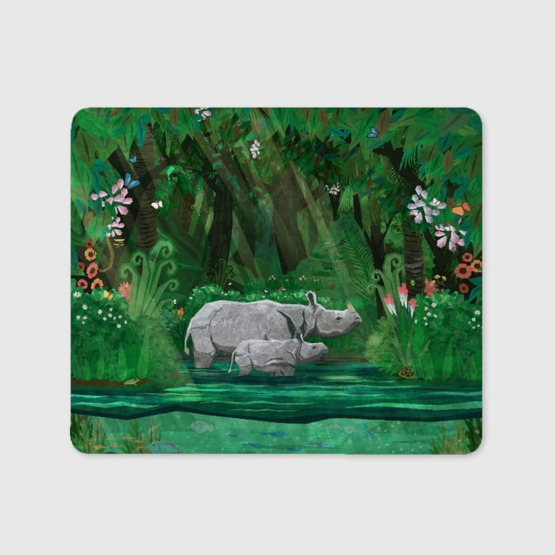 Rhinoceros Jungle Mouse Pad - 1