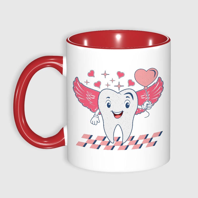 Cute Winged Tooth 11oz Mug for Dentist Valentine Gift