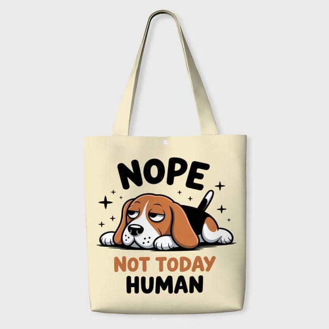 Funny Lazy Beagle Tote Bag for Pet Lovers Daily Use