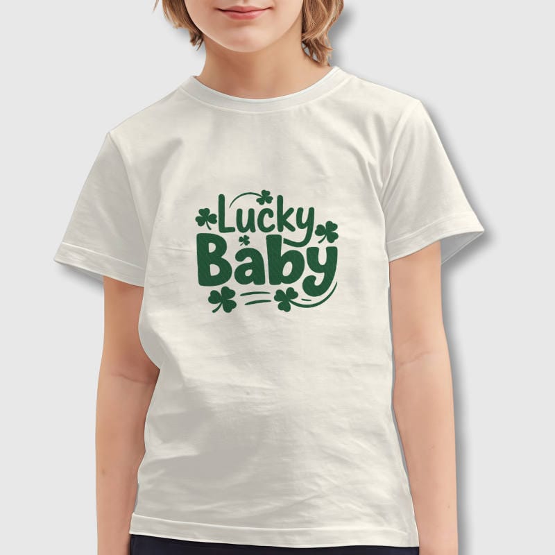 Lucky Baby Shamrock Kids T-Shirt for St Patrick Gift