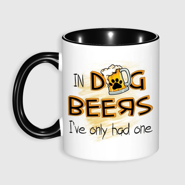 Funny Dog Beer Quote Black Accent Mug for Pet Lover Gifts