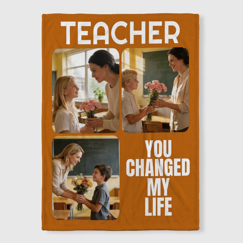 Custom Photo Fleece Blanket for Teachers Appreciation Gift - 1
