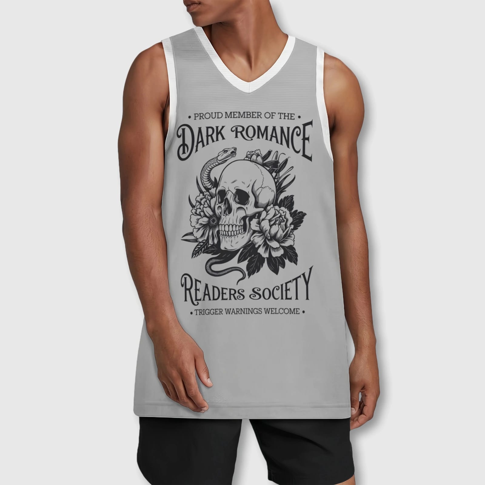 Dark Romance Skull Basketball Jersey for Book Lovers Gift