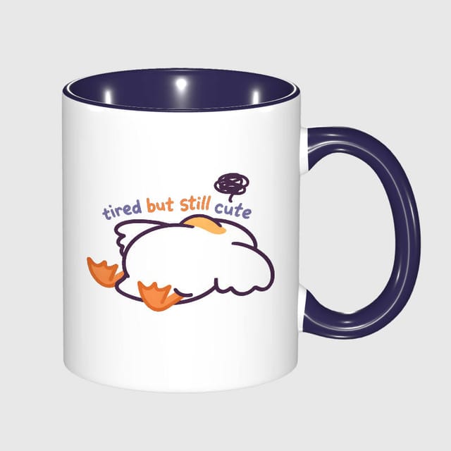 Cute Tired Duck Quote 11oz Mug for Animal Lovers Gift