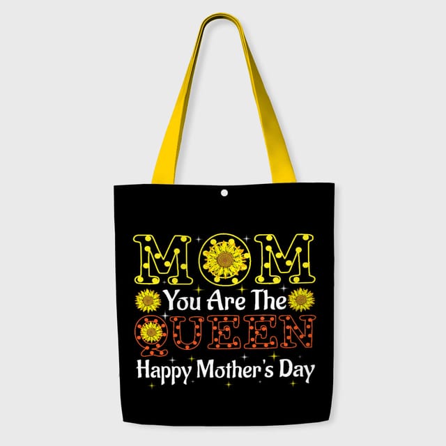 Sunflower Queen Quote Tote Bag for Mom Mother's Day Gift