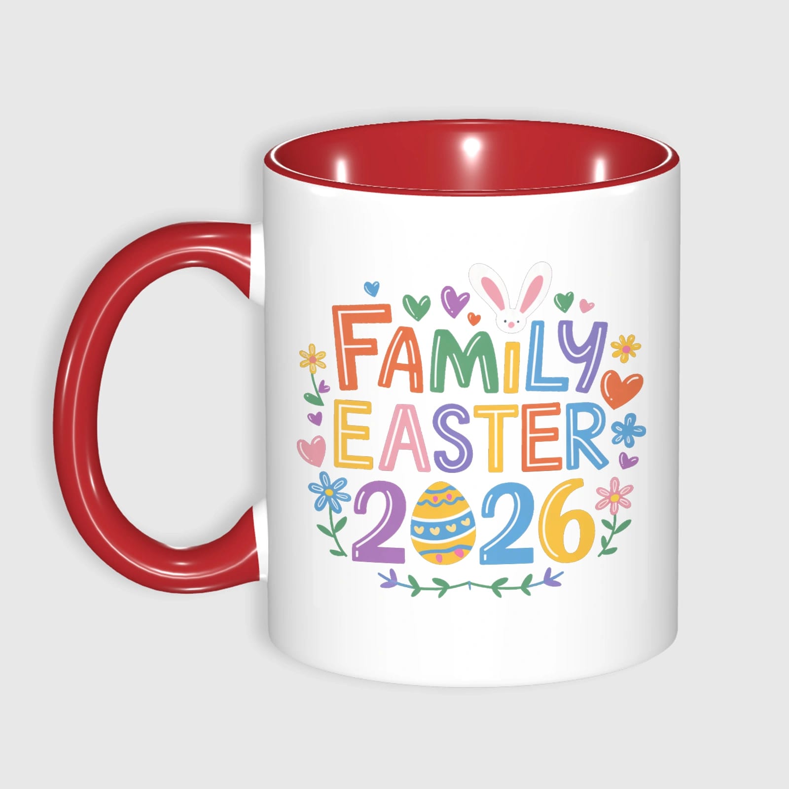 Floral Bunny Family Easter 2026 Mug for Holiday Gifts