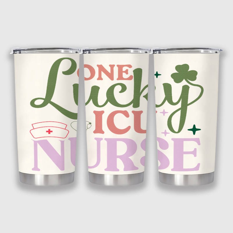 Lucky ICU Nurse Tumbler for Nurses St Patricks Day Gift