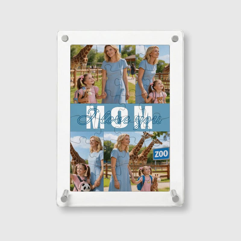Custom Photo Collage Acrylic Puzzle for Mom Mother's Day Gift